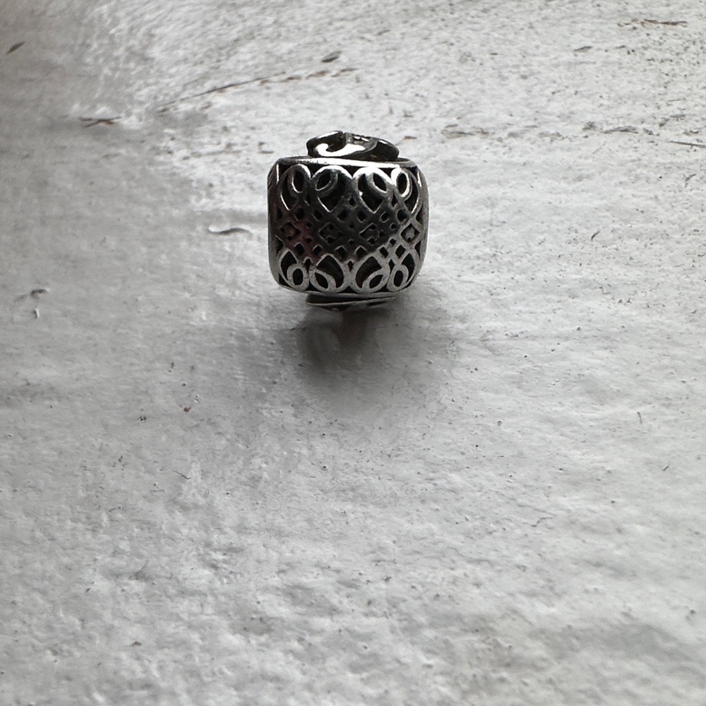 Pandora Initial Script “P” Charm W/ Clear Stones - image 3